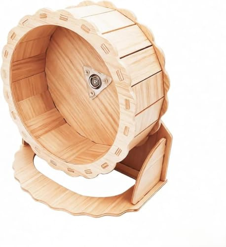 Roue Hamster Silencieuse 23 CM Bois, avec Surface de Course Fermée en Liège