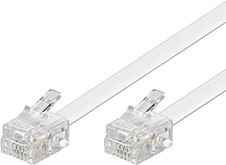 Goobay 93067 Modularanschlusskabel 3 Meter, Weiß - RJ11/RJ14-Stecker (6P4C) auf RJ11/RJ14-Stecker (6P4C)
