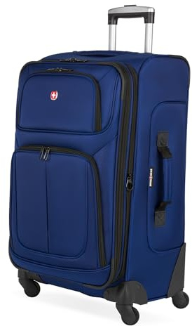 SwissGear Sion Softside Gepäck, erweiterbar, Blau, kariert, Größe M, 63 cm, blau, Checked-Medium 25-Inch, Sion Softside Erweiterbares Gepäck