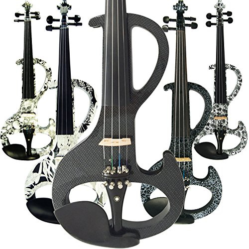 Aliyes hecho a mano profesional Silencioso violín eléctrico 44 tamaño completo profesional madera maciza estudiante de violín para principiantes Kit de violín Cuerdas, soporte de hombro, resina,