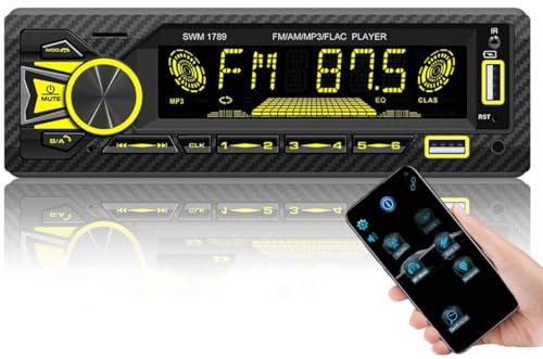 PolarLander RDS Autoradio Car Radio 1 DIN Bluetooth Estéreo de Audio FM AUX IN Dual USB TF Card con Control Remoto Music Mp3 Player