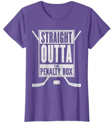 Straight Outta The Penalty Box T-Shirt Funny Ice Hockey Gift T-Shirt