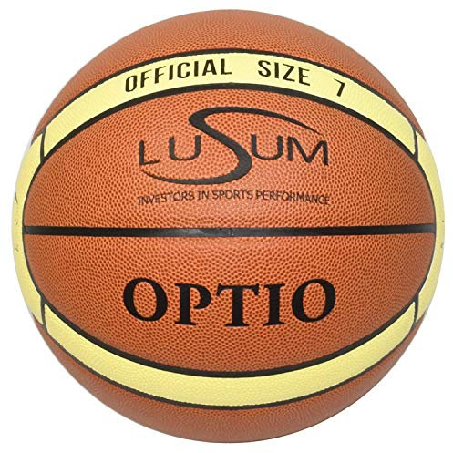 Lusum Optio Basketball für drinnen und draußen, PU-Leder, Größe 5, 6 und 7 – Größe 7