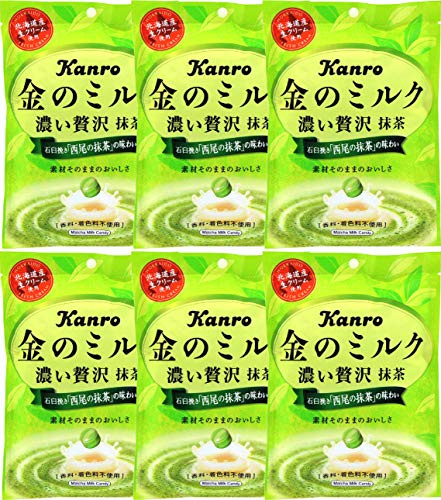 Kanro Lot de 6 bonbons durs au lait de qualité supérieure