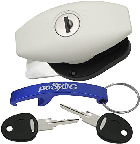 Serrure à serrage rotatif pour caravane, camping-car, Blanc