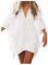 JFAN Camisa Suelto de Bikini Mujer Ropa de Baño Playa Traje de Baño Vestido de Bikini Camisolas y Pareos（Blanco，Talla única）