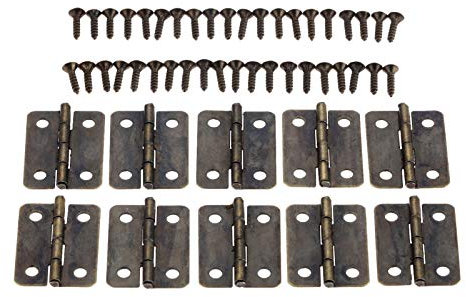 20 Stück Antike Scharniere mit Schrauben Retro Scharniere Hardware für Tür, Schrank, Möbel, Vintage Schmuck Truhe Antik Bronze