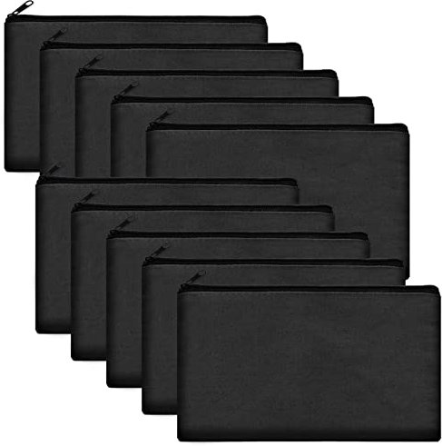 Legigo Leere Basteltasche aus Segeltuch, Federmäppchen, blanko, Make-up-Tasche, Mehrzweck-Kosmetiktasche, Reise-Kulturbeutel, Segeltuch, Reißverschluss, 21,6 x 12,7 cm, Beige, Reißverschluss in 10