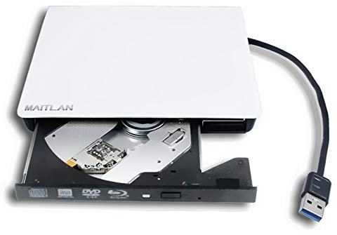 Lettore Blu-ray ultra sottile esterno 4K UHD 3D BDXL 100GB Disc Player per HP Dell Lenovo Acer Asus Sony Samsung Ultrabook Laptop BD-RE DL 8X DVD+-RW CD M-Disc Burner USB 3.0 unità ottica portatile