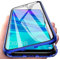 Cover per Huawei P Smart Z, Custodia Adsorbimento Magnetico Paraurti in Metallo Fronte e Retro in Vetro Temperato Flip Custodia Magnete Incorporato 360 Gradi Protezione Case, Blu