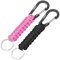 EOTW Paracord Schlüsselanhänger Karabiner Karabinerhaken D Ring Schlüsselband Schlüsselring für Motorrad Auto Camping Wandern Männer Frau Kinder (1 Schwarz & 1 Rosa)
