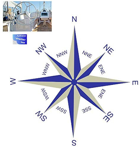 einen Kompass Aufkleber Windrose Nautisches Symbol Zeichen Aufkleber (Rt81/1) (5x5cm)