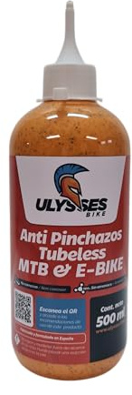 Ulysses Bike, 500 ml Lattice Liquido Sigillante Antiforatura Senza ammoniaca per Copertone Tubeless MTB e E-Bike