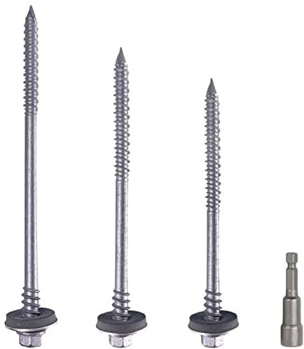 (40 Stück) Sechskant-Schrauben mit selbstbohrendem 6,4 x 240 mm Karbonstahlschrauben mit EPDM-Unterlegscheiben zur Befestigung von Sandwichplatten (40, 6,4 x 240 mm)