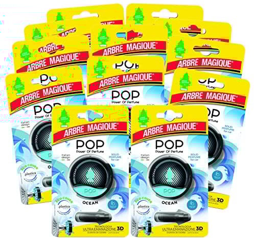 Arbre Magique POP, parfum auto solide, parfum océan, parfum délicat et frais, durée jusqu'à 30 jours, design italien, lot de 12 pièces