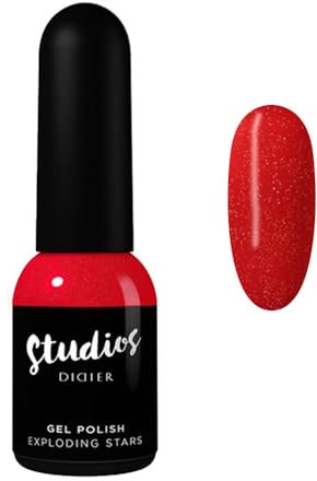 Didier Lab Premium Gel Polish - Exploding Stars - Long-Lasting High Gloss Wear - Chip Resistant - Red Nail Varnish - Rich Pigment - UV/LED