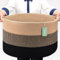 BOSROTY Extra Large Blanket Basket 87L, Laundry Hamper, Baby Nursery Hamper for Storage Toys Clothes Towels, Large Cotton Rope Laundry Basket for Girls Boys, 55 x 35 CM, Brown & Black