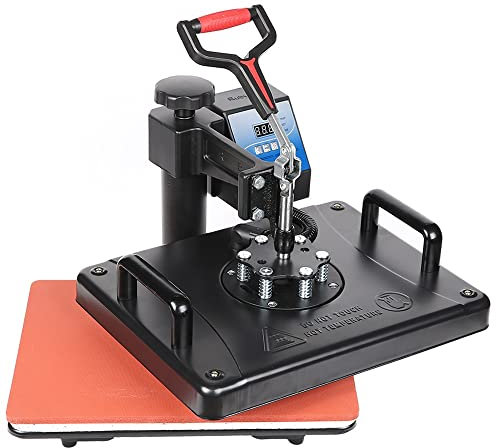 LIUXR 8 en 1 Prensa de Calor 30 X 38CM Impresora para Camisetas con Control Digital Dual Máquina Plancha Termica Sublimacion Giratoria de 360 Grados para Camiseta Taza Sombrero (Color : Black)