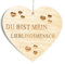 Familie Herz Du Bist Mein Lieblingsmensch Schild - Dekoschild Herzschild Holzherz Holzschild 10 x 10cm - Geschenk für die Familie Spruch