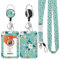 ID Badge Holder mit Lanyard, einziehbare ID Badge Card Holders Abnehmbare Hals Lanyard Strap mit Badge Reel und vertikale ID-Halter für Krankenschwester Studenten (Flower 2)