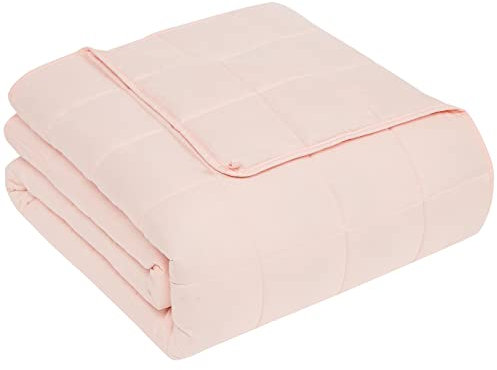 CUTEKING Weighted Blanket for Adults(15lbs, 60x80, Queen, Pink)Heavy Blanket for 140-150lbs, Weighted Blanket for Cooling & Heating with Premium Glass Beads, Soft Thick Blanket for Adult All-Season
