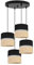 Light-Home Juta Hängelampe - Deckenlampe - Pendelleuchte aus Metall mit Lampenschirm aus Stoff - E27 - Oval 4-Flammig 20 cm - Schwarz Untersatz - Jute Schwarz