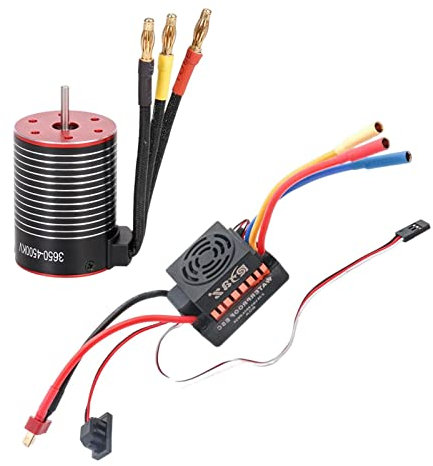MagiDeal Moteur Brushless & 60A ESC Bulid in 5.5V/3A Bec pour 1/10 RC Car Truck Remote Control Vehicle, 4500KV