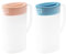 2X Pichet en Plastique pour Réfrigérateur, 1,5 L Pichet à Jus avec Couvercle, Carafe à Eau avec Poignée, Pichet à thé, Pichet d'eau pour Thé Glacé, Jus, Limonade, Lait, Boissons Froides ou Chaudes