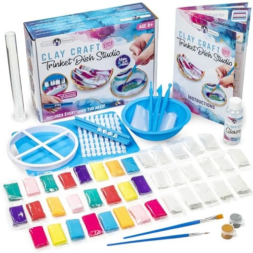 Original Stationery Kit d'Atelier de Fabrication de Bibelots en Argile DIY - Pâte Polymère, Colorée et Plus pour Poterie Enfant