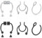 NIUSIMAN Fake Nasenpiercing Magnet Septum Piercing 6 Stück Nasenpiercing Fakes Ring Septum Clicker Nase Piercing Hoop Clip Auf Nasenring Nicht Piercing Faux Lip Ohr Septum Ring Piercing Nase Schmuck