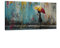 HNKDKJ Graffiti Street Art Banksy Leinwand-Wandkunst für Schlafzimmer Wohnzimmer gerahmte Bilder Mädchen mit Regenschirm blaues Giclée-Kunstwerk 55 x 110 cm/22 x 43 Zoll–Innenrahmen