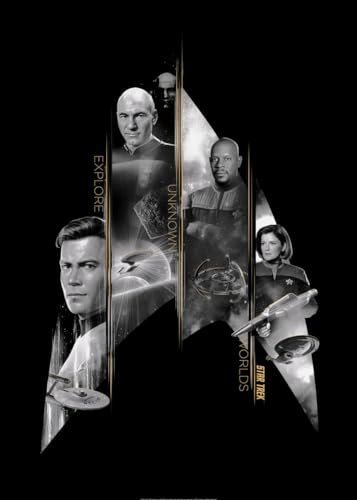 Displate Offiziell Star Trek MetallPoster Magnetische Befestigung Inklusive Lizenziert Bilder Hochwertiges Poster Star Trek Universe Explore Unknown Worlds Poster 45 cm x 32 cm