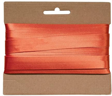 20m Schrägband Satin 20mm gefalzt Kantenband Einfassband 29 Farben wählbar, Farbe:orangerot