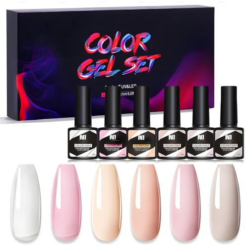 UV Nagellack Set,gel nagellack uv,6 Farben gel nagellack,Gel Für Lampe Soak-Off UV/LED Pink Serie-Box,für Nagelstudio DIY Home-8.5ml