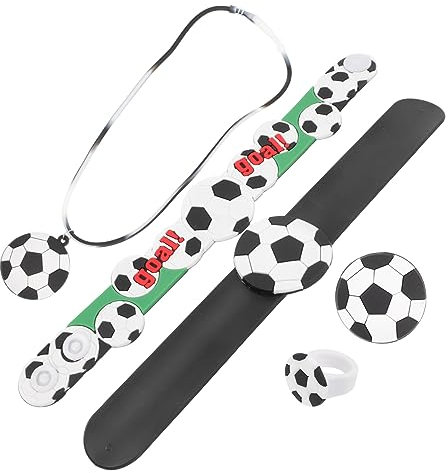 MUSISALY 1 Set Fußball Party Kreative Brosche Kreativer Ring Spielendes Slap Armband Neuartiges Slap Armband Spielzeug Ring Brosche Für Kinder Kreative Fußball Halskette