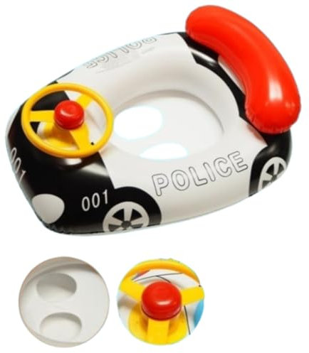 Flotador para Bebe, Asiento Inflable Bebe, boia Bebe, Barca Hinchable niños, Bebe Playa, Flotador Bebe 9 Meses, Flotador niño 3 años, Juguetes Piscina Bebe 1 año, Flotador policia Bebe Playa