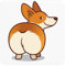 Corgi Dog Funny Butt, Square Magnetic Refrigerator Sticker Soft Magnetic Fridge Magnets Furniture Decoration 1pc