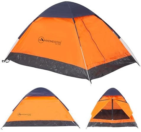HikeMeister ® Camping Zelt Pop Up Zelt für 2 Personen Wurfzelt Wasserdicht, Winddicht und Atmungsaktiv Campingzelt Trekkingzelt Strandzelt Festival Zelt Angel Zelt- Inkl. Tragetasche