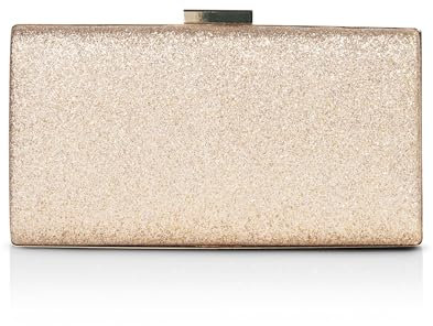 MICHELLE MOON - Elegante Damen-Clutch für Hochzeiten, Partys und Events | Clutch mit Kette Schultergurt, ideal als elegante Damenhandtasche mit Glitzer oder Handtasche für besondere Anlässe, Gold -