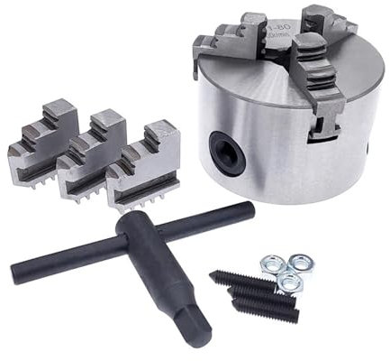 FUYUMIC 1 STÜCKE K11-80 3 Backen Manuelle Drehmaschine Chuck Mit Drehmaschine Werkzeug Zubehör K11-80 3-Backen Drehmaschine Chuck Selbst-Zentrierung(K12-80)