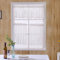 Lirzxin Küchengardine, Scheibengardine Transparent Küchengardinen Einfarbige Spitze Bestickt Blumen Polyester Fensterschal für Küche Wohnzimmer Landhaus, 137x90CM, Weiß, 1 Stück