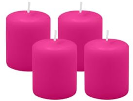 4er Set Adventskranzkerzen Fuchsia Pink Ø 50 x 60 mm