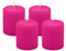4er Set Adventskranzkerzen Fuchsia Pink Ø 50 x 60 mm