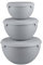Practic 3-er Schüssel Set mit Deckel, Kunststoff, Küchenschüsseln: 1,5L, 3L und 6L, 100% Luftdicht, BPA-Frei, Spülmaschinengeeignet (Grau)