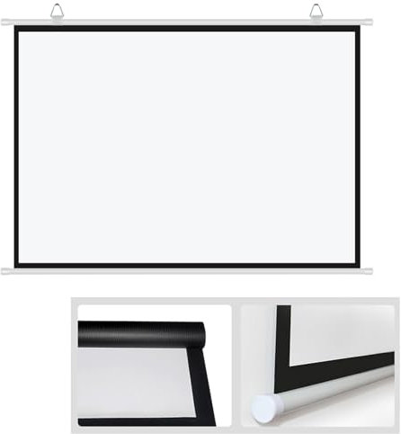 30 40 50 60 72 Portable Projector Screen, Roll Down Movie Screen, 4:3/16:9 Mobile Movie Screen, Small Projector Screen, Home Theater Cinema Wedding Party Office Presentation(4:3,30in)