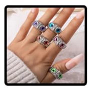 Resweky 5 Stück Vintage Eulen-Fingerring-Sets Silber Augenringe zierliche offene Ringe Schmuck für Frauen Mädchen, Metall, Kein Edelstein
