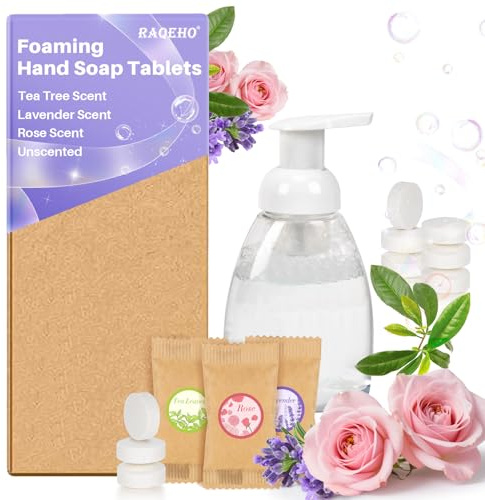 RAQEHO Foam Soap Tablets for Hands, Refills for Foaming Soap, Faster Resolution, Soap Tablets for Hand Washing with Various Fragrances, Refill Soap for