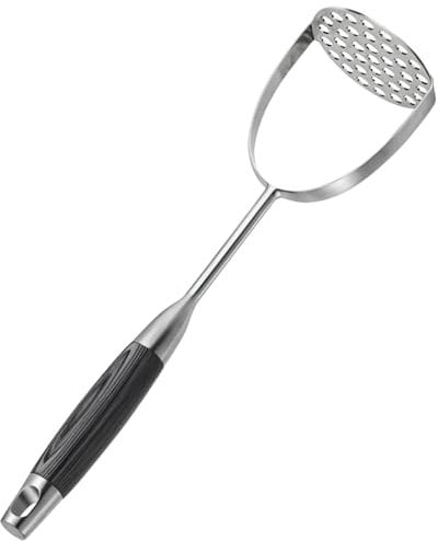 Heavy-Duty 304 Stainless Steel Potato Masher, Manual Press for Pumpkin & Sweet Potato, Baby Food Grinder, One-Piece Design with Hanging Handle, Easy to Clean & Use