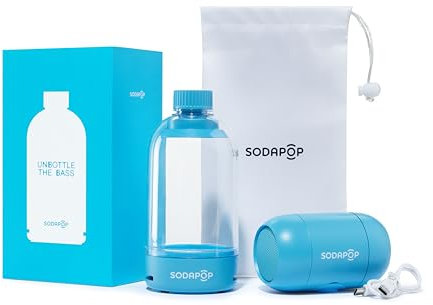 Sodapop Audio Portable Speaker | Scandinavian Designed Wireless, Bluetooth 5.0, 30+ Hour Battery, Enhanced Bass, USB-C Charging (Blue)