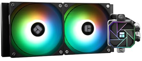 TR-Thermalright Aqua Elite 240 V3 Aio CPU Cooler-240mm Liquid Cooler,2x120mm ARGB Cooling Fan,Easy Installation,Compatible with AM5/AM4, LGA1851/1700/115X/1200, Black